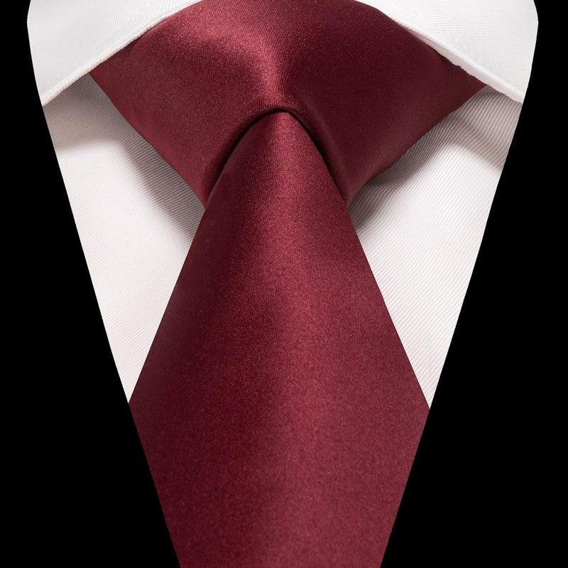RBOCOTT Solid Color Tie and Pocket Square Hankerchief with Lapel Pin Set for Men - Image 3